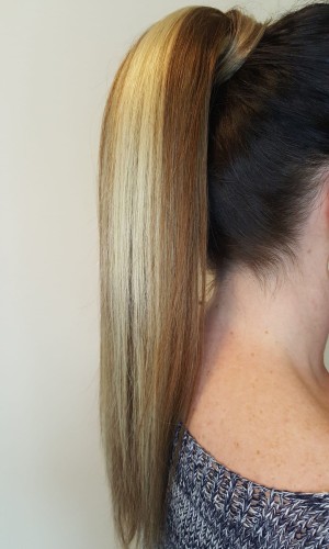 Kucyk doczepiany 45cm z naturalnych włosów, kolor  blond brąz baleyage 100g