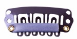 Spinka clip in 28mm z silikonem kolor ciemny brąz