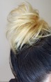 Dopinany kok na gumce z naturalnych włosów blond baleyage 5.jpg