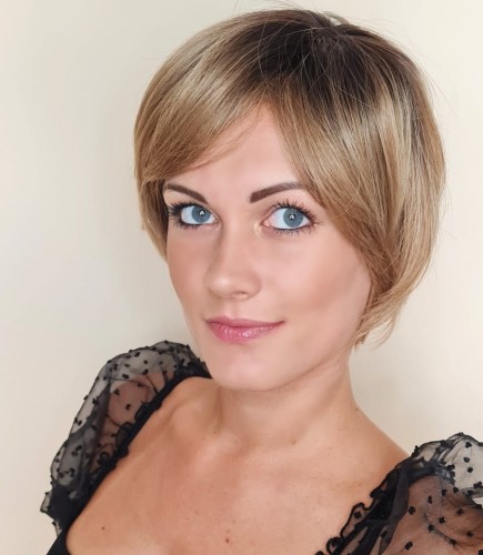 Peruka syntetyczna PRAGA 20cm miodowy blond z odrostem