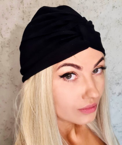 Turban z bawełny Manchester czarny