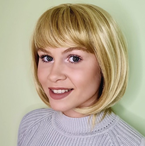  Peruka syntetyczna z grzywką LIMA 30cm blond