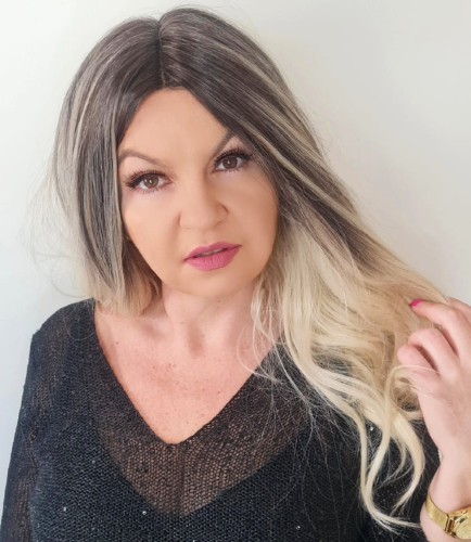 Peruka syntetyczna DURBAN 55cm z siatką lace front chodny jasny blond z odrostem