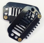 Spinka clip in 28mm z silikonem kolor czarny 8 zębów