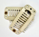 Spinka clip in 32mm z silikonem kolor ecru 9 zębów