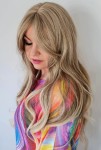 Peruka syntetyczna z grzywką PADWA 70cm piaskowy blond z baleyage