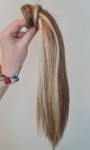 Kucyk doczepiany 30cm z naturalnych włosów, kolor  blond brąz baleyage 60g 