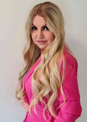 Peruka syntetyczna TOLEDO 75cm z siatką lace front słoneczny blond z odrostem