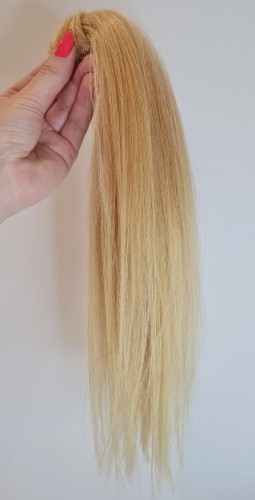 Kucyk doczepiany 35cm z naturalnych włosów, kolor ciemny blond 60g 