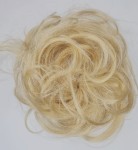 Doczepiany klasyczny kok z naturalnych włosów kolor jasny blond - bardzo duży, falowane włosy