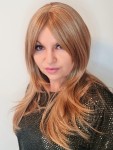 Peruka syntetyczna z grzywką MALABO 55cm ciepły blond baleyage 
