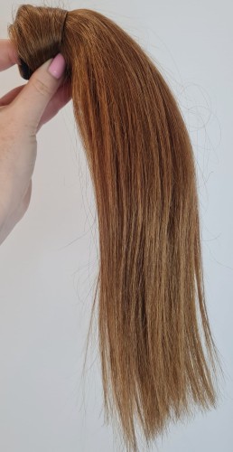 Kucyk doczepiany 30cm z naturalnych włosów, kolor  brąz 8 60g