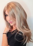 Peruka syntetyczna z grzywką BAMAKO 55cm jasny blond ombre