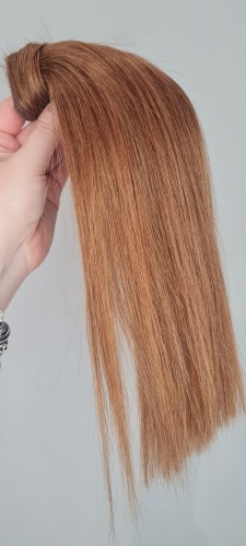 Kucyk doczepiany 30cm z naturalnych włosów, kolor miedziany brąz 60g