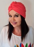 Turban z bawełny GALATI koralowy