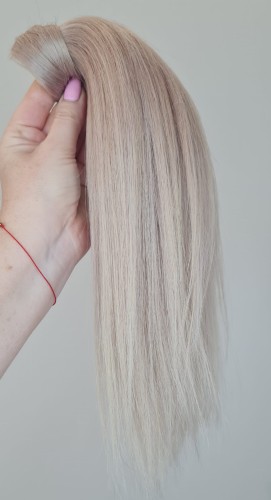 Kucyk doczepiany 30cm z naturalnych włosów, kolor  gołębi blond 60g