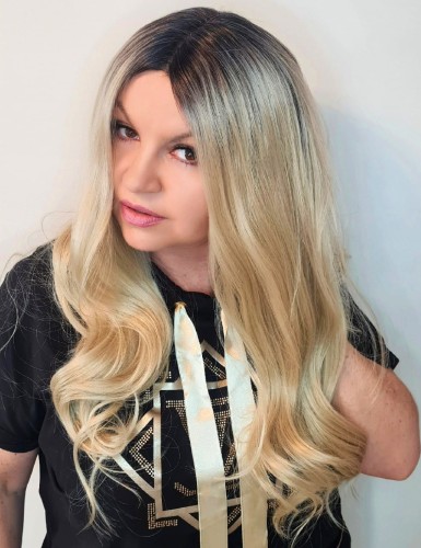 Peruka syntetyczna ADYGA 55cm jasny blond z odrostem
