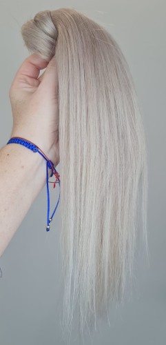 Kucyk doczepiany 35cm z naturalnych włosów, kolor  gołębi blond 60g