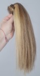 Kucyk doczepiany z naturalnych włosów 30cm, kolor blond brąz baleyage 60g