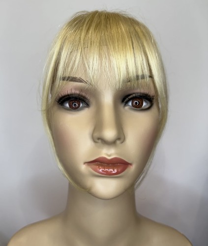 Grzywka doczepiana z naturalnych włosów clip in kolor jasny blond