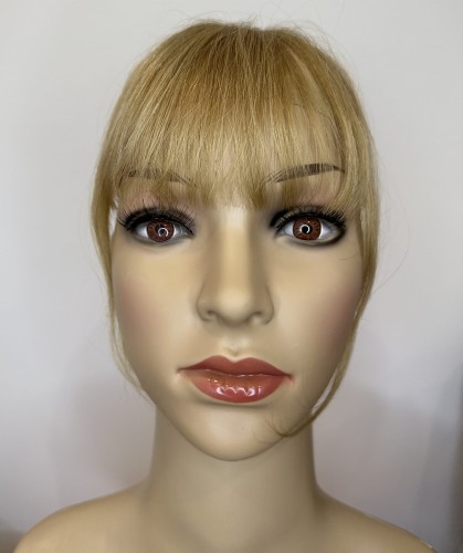 Grzywka doczepiana z naturalnych włosów clip in kolor ciemny blond