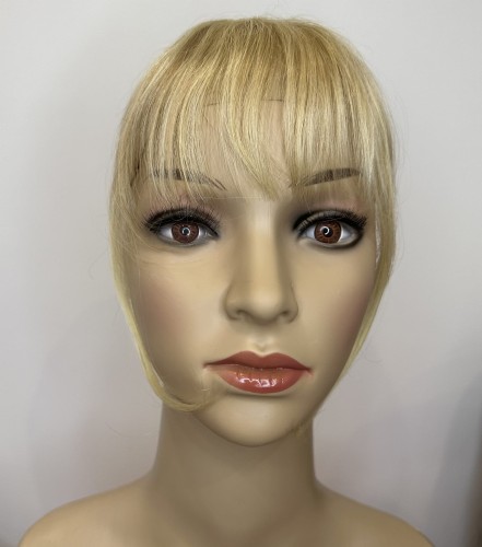 Grzywka doczepiana z naturalnych włosów clip in kolor blond baleyage