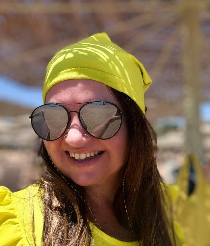 Turban czapeczka z bawełny KAMA w kolorze limonki