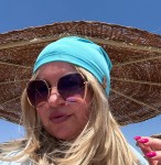 Turban czapeczka z bawełny KAMA w błękitnym kolorze