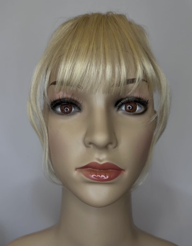 Grzywka doczepiana z naturalnych włosów clip in kolor średni blond