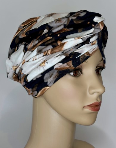 Bawełniany_turban_z_węzłem_białe_szare_kwiaty_PLUMERIA_4.jpg
