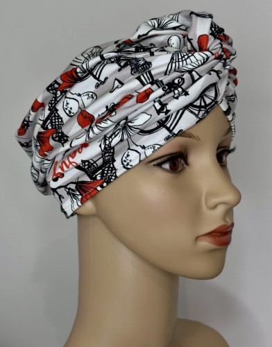 Bawełniany_turban_z_węzłem_biały_z_nadrukiem_PARIS_3.jpg