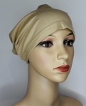 Turban czapeczka z bawełny KAMA w kolorze cappuccino