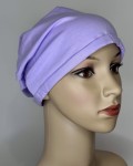 Turban czapeczka z bawełny KAMA w liliowym kolorze