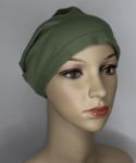 Turban czapeczka z bawełny KAMA w kolorze khaki