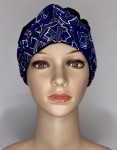 Turban  czarny z niebieską szarfą z nadrukiem BRATYS