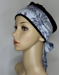 Turban  czarny z szarą szarfą z nadrukiem BRATYS