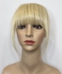 Grzywka doczepiana z naturalnych włosów clip in gęste włosy kolor platynowy blond