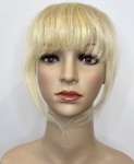 Grzywka doczepiana z naturalnych włosów clip in gęste włosy kolor jasny blond