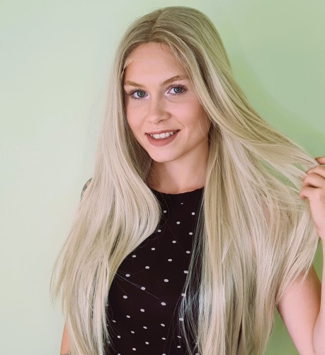 Peruka syntetyczna LYON 65cm jasny blond z odrostem lace front