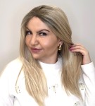 Peruka syntetyczna SALERNO 45cm z siatką lace front piaskowy blond blayegae