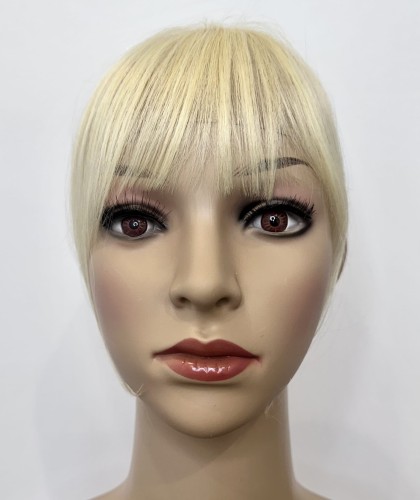 Grzywka doczepiana z naturalnych włosów clip in kolor platynowy blond