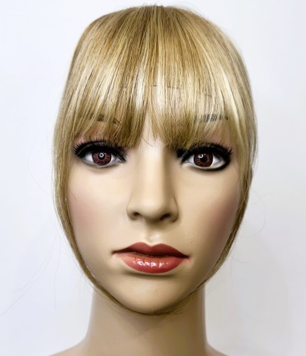 Grzywka doczepiana z naturalnych włosów clip in kolor ciemny blond baleyage