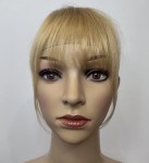 Grzywka doczepiana z naturalnych włosów clip in, ręczne wykonanie kolor ciemny blond