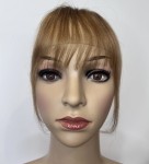 Grzywka doczepiana z naturalnych włosów clip in, ręczne wykonanie kolor kasztanowy brąz