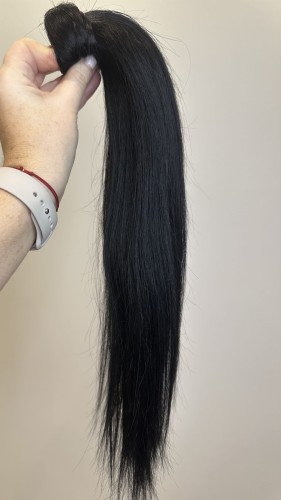 Kucyk doczepiany 35cm z naturalnych włosów, kolor czarny 60g