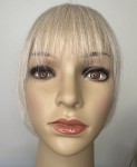 Grzywka doczepiana z naturalnych włosów clip in, ręczne wykonanie kolor gołębi blond