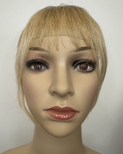 Grzywka doczepiana z naturalnych włosów clip in kolor średni blond