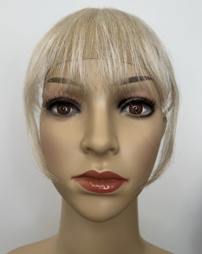 Grzywka doczepiana z naturalnych włosów clip in kolor bardzo jasny chłodny blond