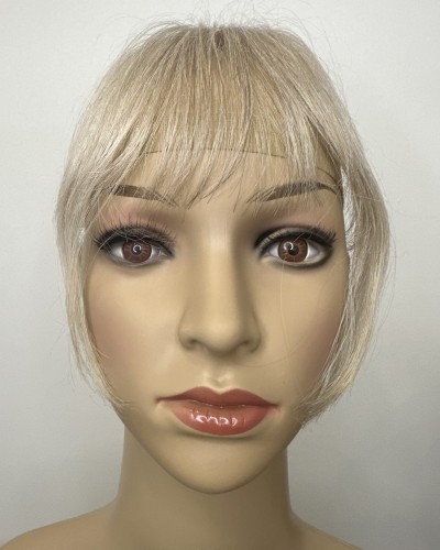 Grzywka doczepiana z naturalnych włosów clip in kolor gołębi blond