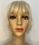 Grzywka doczepiana z naturalnych włosów mono baza kolor jasny blond